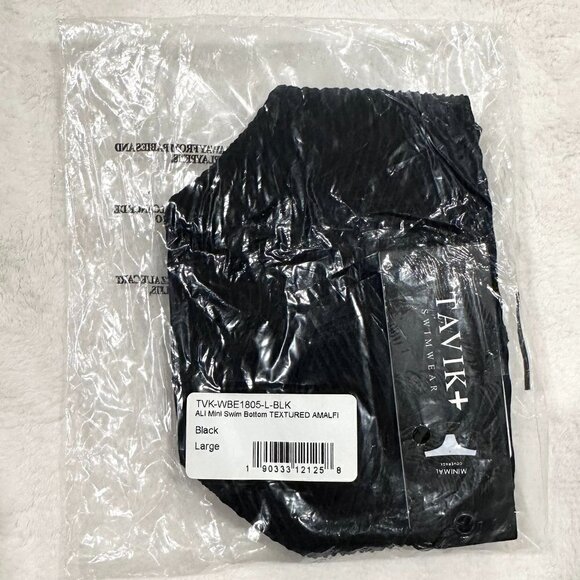 NWT Tavik Ali Mini Swim Bottom Textured Amalfi in Black - Large - Picture 6 of 11